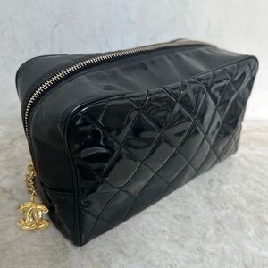 Authentic vintage Chanel patent leather vanity bag